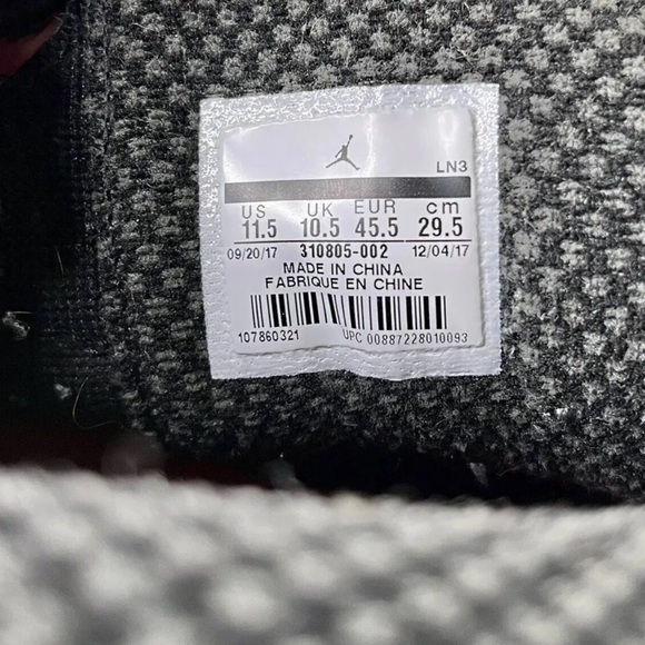 Nike Air Jordan X 10 Retro Shadow [2018] 310805-002 Dark Black Grey Size 11.5 - Picture 5 of 9